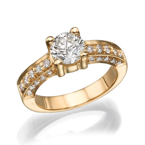 טבעת יהלומים מזהב צהוב "מרסי" 1.51 קראט