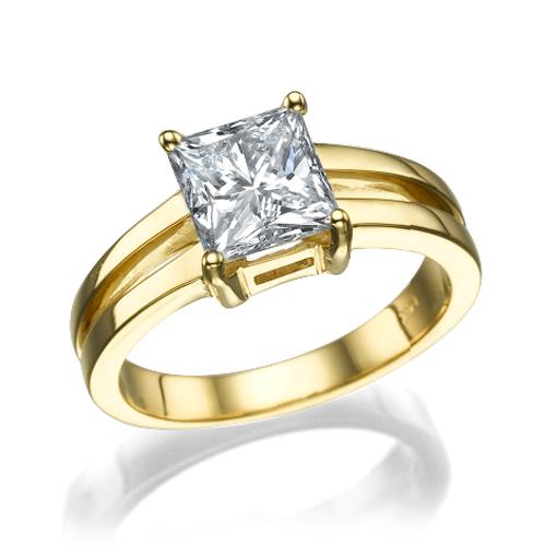 טבעת יהלום "קרולינה" זהב צהוב 1.51 קראט