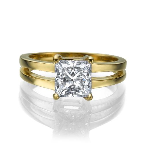 טבעת יהלום "קרולינה" זהב צהוב 1.51 קראט