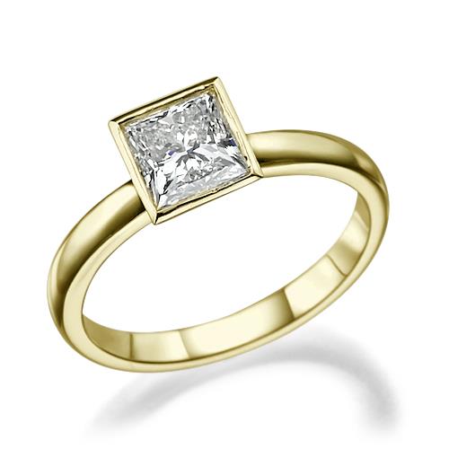 טבעת יהלום "ססיל" 1.01 קראט זהב צהוב