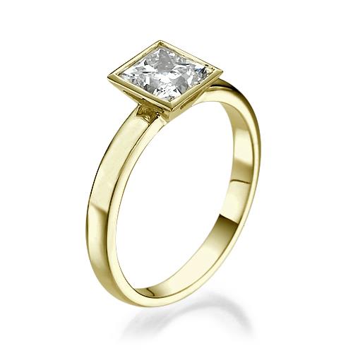 טבעת יהלום "ססיל" 1.01 קראט זהב צהוב