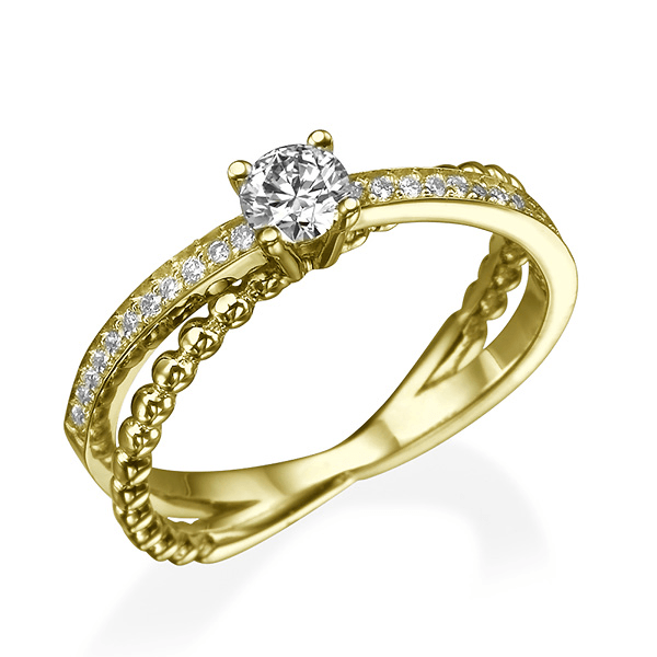 טבעת יהלומים "סקיי" 0.50 קראט מזהב צהוב
