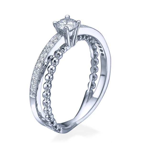 טבעת יהלומים "סקיי" 0.50 קראט מזהב לבן