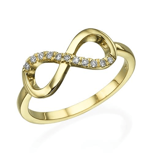 טבעת יהלומים "אינפיניטי" 0.15 קראט זהב צהוב