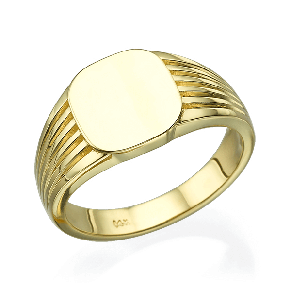 טבעת חותם זהב צהוב 14K