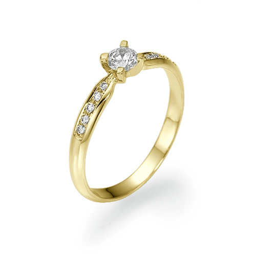 טבעת אירוסין זהב צהוב "מליסה" 0.35 קראט יהלומים
