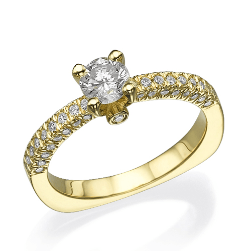 טבעת יהלום וינטאג' "ג'נסיס" זהב צהוב 1.05 קראט