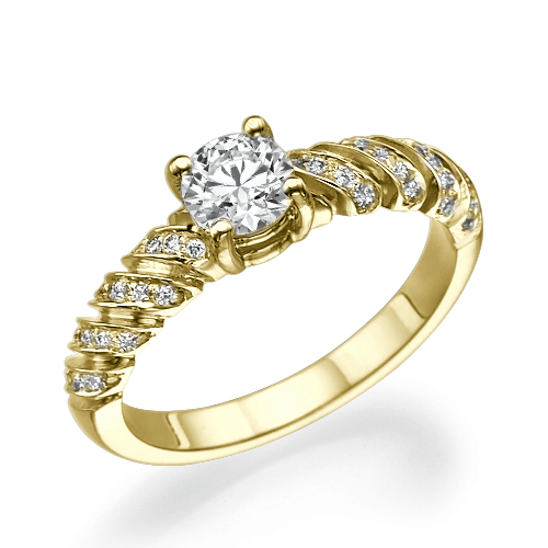 טבעת יהלומים זהב צהוב מקולקציית הוינטאג' הייחודית