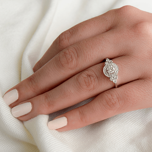 טבעת אירוסין בעיצוב וינטאג ייחודי 1.01 קראט 
