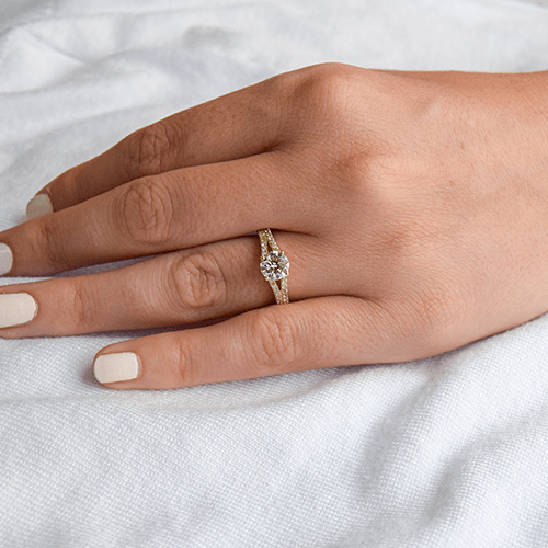טבעת אירוסין זהב צהוב "קטיה" 1.20 קראט בסגנון וינטאג