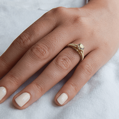 טבעת אירוסין זהב לבן "קטיה" 1.20 קראט בסגנון וינטאג