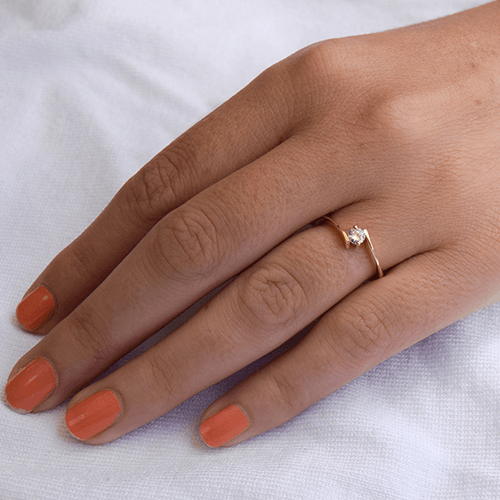 טבעת אירוסין טוויס מזהב צהוב - ונסה 0.21 קראט יהלומים