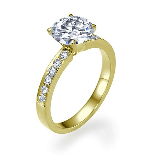טבעת אירוסין זהב צהוב "אדל" 0.56 קראט יהלומים