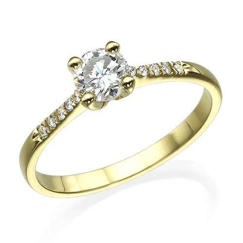 טבעת יהלום "דרינה" 0.41 קראט זהב צהוב