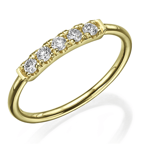 טבעת יהלומים "פאני" 0.20 קראט זהב צהוב
