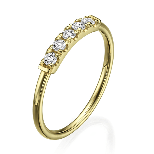 טבעת יהלומים "פאני" 0.20 קראט זהב צהוב