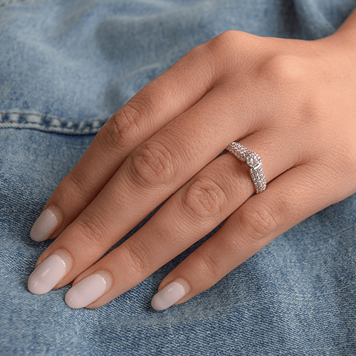 טבעת אירוסין "קיילה" זהב לבן 0.85 קראט