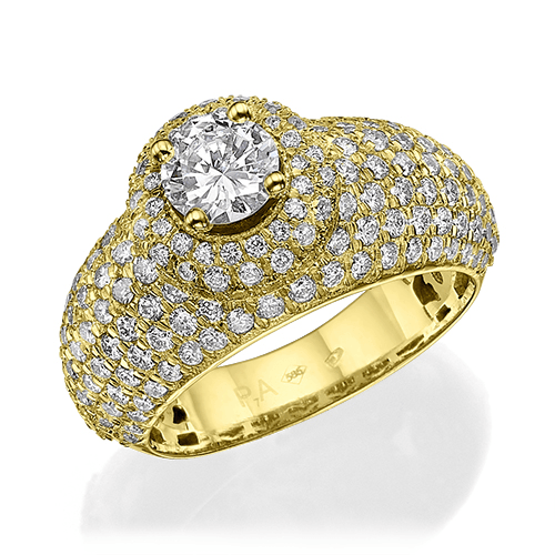טבעת אירוסין "שריל" 2.78 קראט זהב צהוב