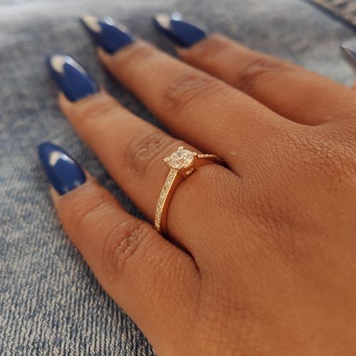 טבעת יהלום "בלו" 0.51 קראט זהב לבן