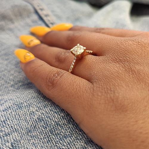 טבעת יהלום "דרינה" 0.41 קראט זהב צהוב